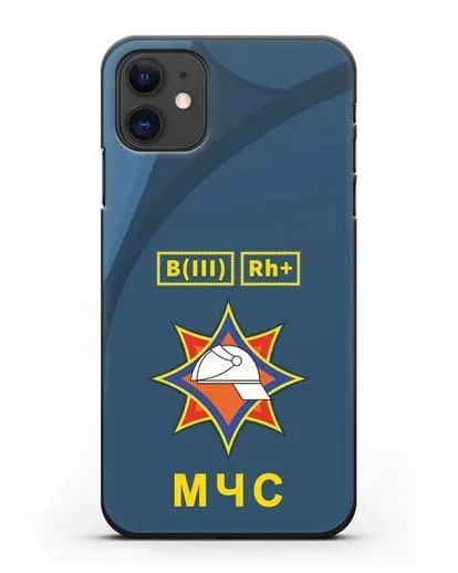 Чехол МЧС Республики Беларусь с группой крови силиконовый для iPhone 11