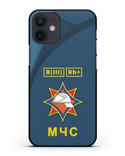 Чехол МЧС Республики Беларусь с группой крови силиконовый для iPhone 12 mini