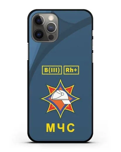 Чехол МЧС Республики Беларусь с группой крови силиконовый для iPhone 12 Pro