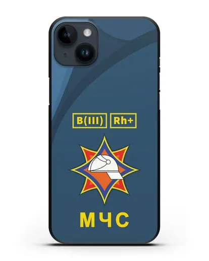 Чехол МЧС Республики Беларусь с группой крови силиконовый для iPhone 14 Plus