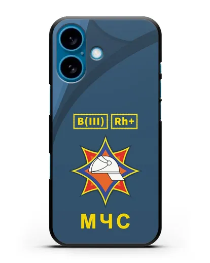 Чехол МЧС Республики Беларусь с группой крови силиконовый для iPhone 16