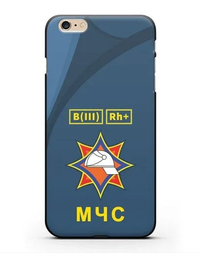 Чехол МЧС Республики Беларусь с группой крови силиконовый для iPhone 6 Plus