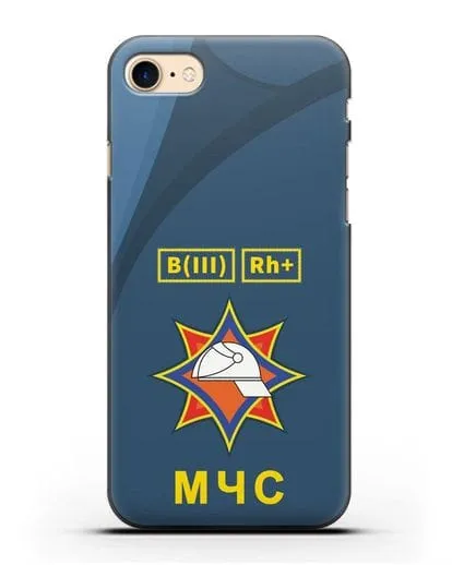 Чехол МЧС Республики Беларусь с группой крови силиконовый для iPhone 7