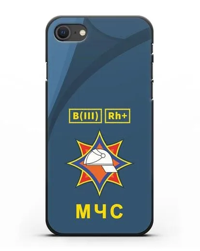 Чехол МЧС Республики Беларусь с группой крови силиконовый для iPhone SE 2020