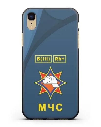 Чехол МЧС Республики Беларусь с группой крови силиконовый для iPhone XR