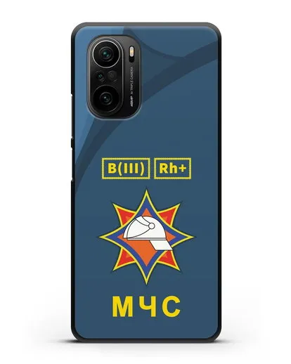 Чехол МЧС Республики Беларусь с группой крови силиконовый для Xiaomi Poco F3 Pro