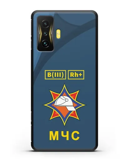 Чехол МЧС Республики Беларусь с группой крови силиконовый для Xiaomi Poco F4 GT