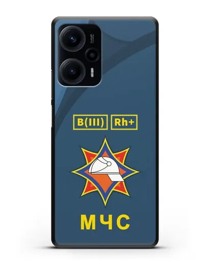 Чехол МЧС Республики Беларусь с группой крови силиконовый для Xiaomi Poco F5