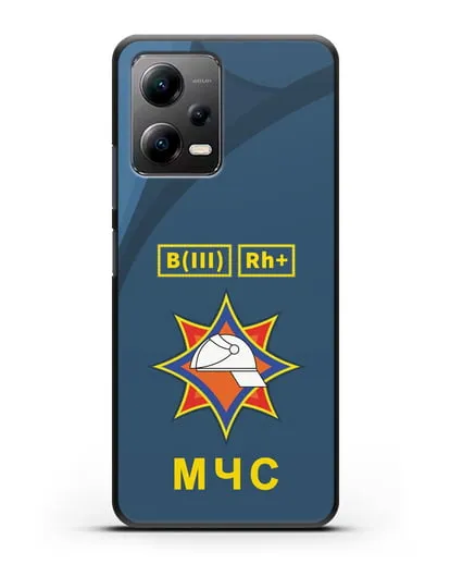 Чехол МЧС Республики Беларусь с группой крови силиконовый для Xiaomi Poco X5