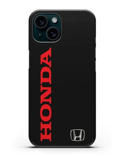 Чехол с надписью Honda и логотипом силиконовый для iPhone 15