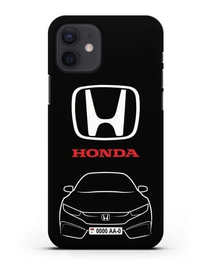 Чехол Honda с автомобильным номером силиконовый для iPhone 12