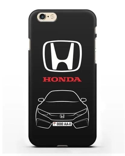 Чехол Honda с автомобильным номером силиконовый для iPhone 6