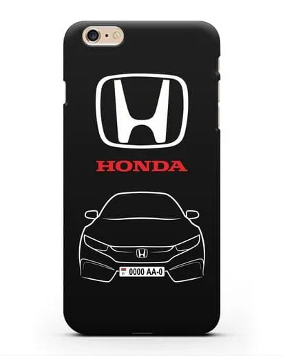 Чехол Honda с автомобильным номером силиконовый для iPhone 6 Plus
