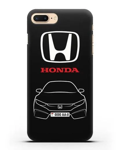 Чехол Honda с автомобильным номером силиконовый для iPhone 7 Plus