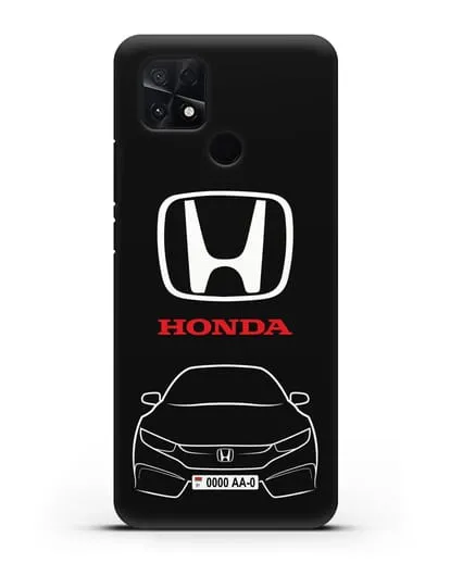 Чехол Honda с автомобильным номером силиконовый для Xiaomi Poco C40