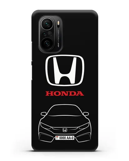 Чехол Honda с автомобильным номером силиконовый для Xiaomi Poco F3