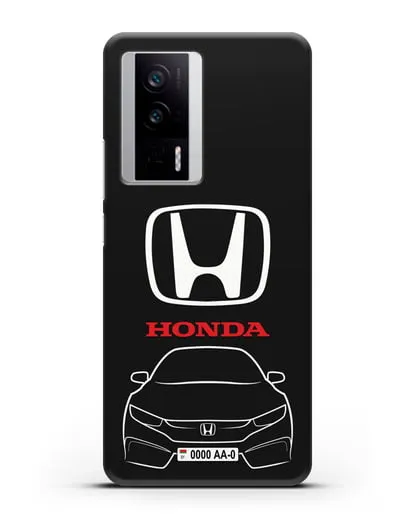 Чехол Honda с автомобильным номером силиконовый для Xiaomi Poco F5 Pro
