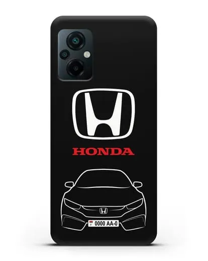 Чехол Honda с автомобильным номером силиконовый для Xiaomi Poco M5
