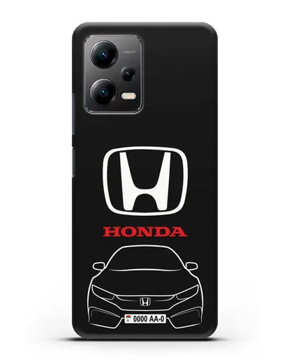 Чехол Honda с автомобильным номером силиконовый для Xiaomi Poco X5