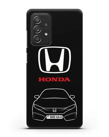 Чехол Honda с автомобильным номером силиконовый для Samsung Galaxy A53