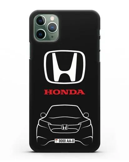 Чехол Honda с номерным знаком силиконовый для iPhone 11 Pro Max