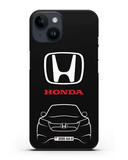 Чехол Honda с номерным знаком силиконовый для iPhone 14