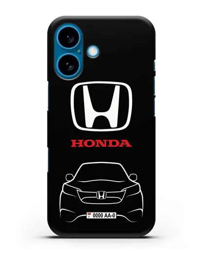 Чехол Honda с номерным знаком силиконовый для iPhone 16