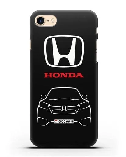 Чехол Honda с номерным знаком силиконовый для iPhone 7