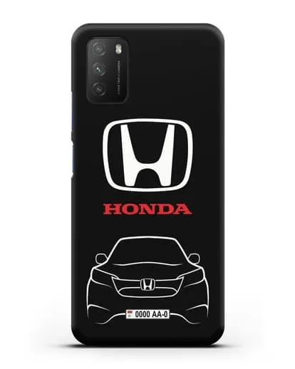 Чехол Honda с номерным знаком силиконовый для Xiaomi Poco M3