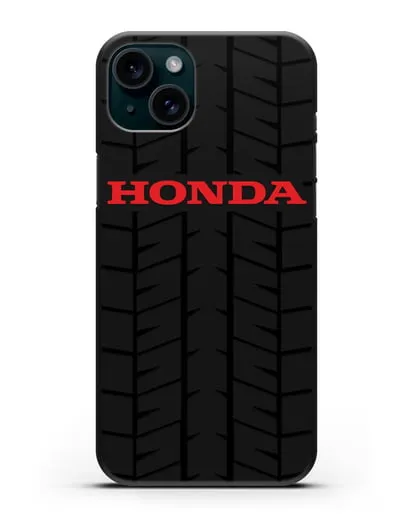 Чехол с логотипом Хонда с протектором шин силиконовый для iPhone 15 Plus