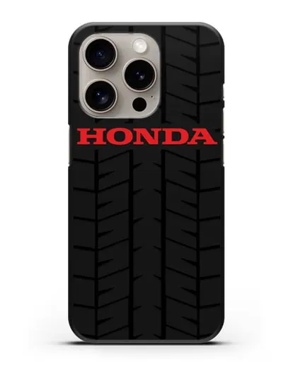 Чехол с логотипом Хонда с протектором шин силиконовый для iPhone 15 Pro