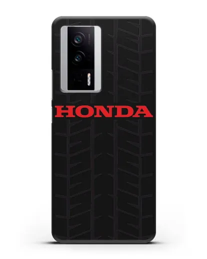 Чехол с логотипом Хонда с протектором шин силиконовый для Xiaomi Poco F5 Pro