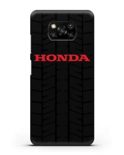 Чехол с логотипом Хонда с протектором шин силиконовый для Xiaomi Poco X3