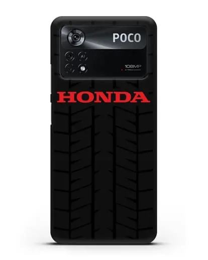 Чехол с логотипом Хонда с протектором шин силиконовый для Xiaomi Poco X4 Pro