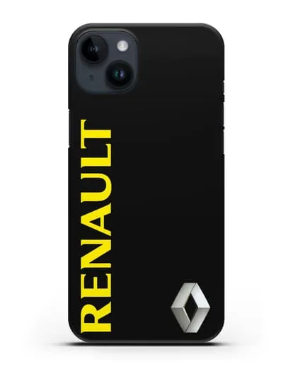 Чехол с надписью Renault и логотипом силиконовый для iPhone 14 Plus