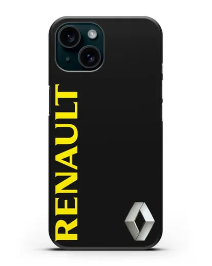 Чехол с надписью Renault и логотипом силиконовый для iPhone 15