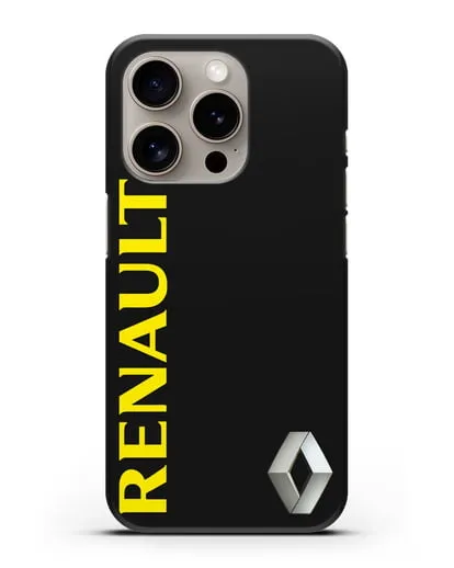 Чехол с надписью Renault и логотипом силиконовый для iPhone 15 Pro