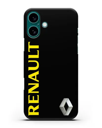 Чехол с надписью Renault и логотипом силиконовый для iPhone 16 Plus