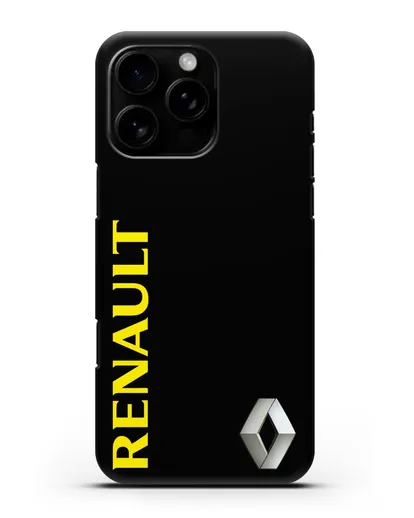 Чехол с надписью Renault и логотипом силиконовый для iPhone 16 Pro Max