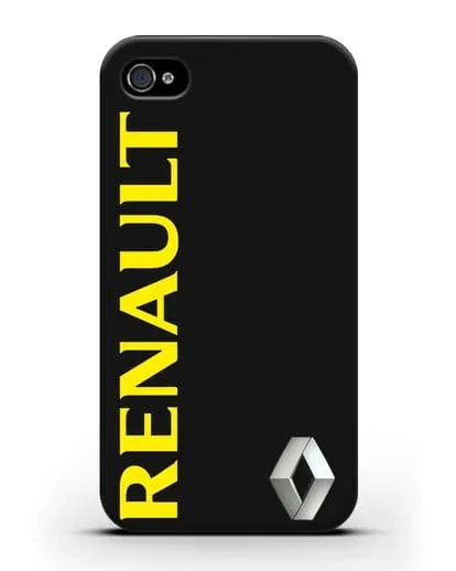 Чехол с надписью Renault и логотипом силиконовый для iPhone 4/4s