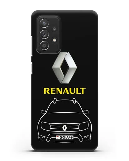 Чехол Renault с автомобильным номером силиконовый для Samsung Galaxy A53