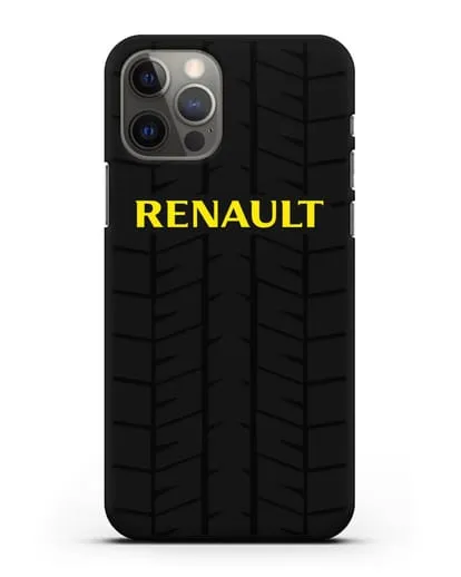 Чехол с логотипом Рено с протектором шин силиконовый для iPhone 12 Pro