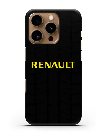 Чехол с логотипом Рено с протектором шин силиконовый для iPhone 16 Pro