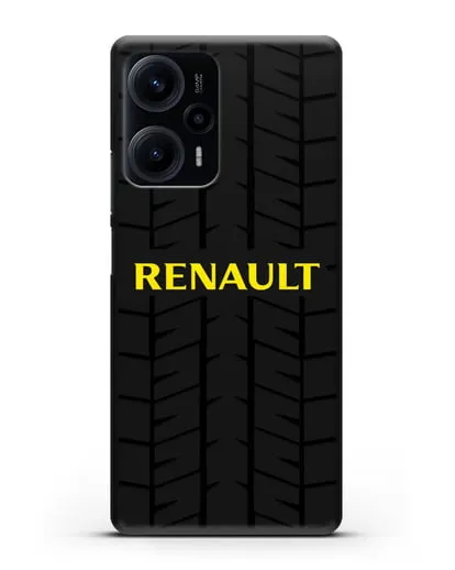 Чехол с логотипом Рено с протектором шин силиконовый для Xiaomi Poco F5