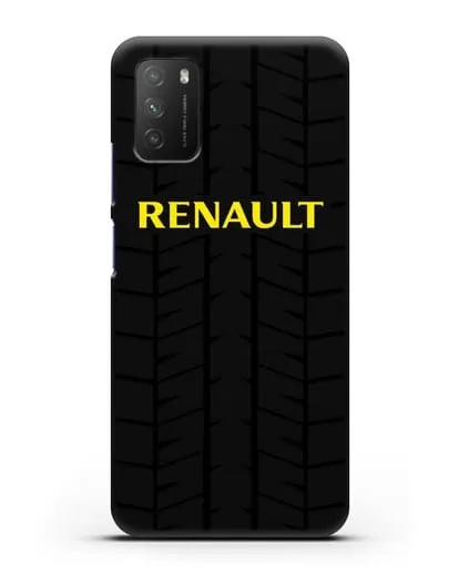 Чехол с логотипом Рено с протектором шин силиконовый для Xiaomi Poco M3