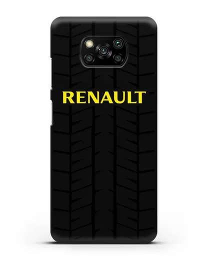 Чехол с логотипом Рено с протектором шин силиконовый для Xiaomi Poco X3