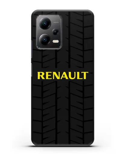 Чехол с логотипом Рено с протектором шин силиконовый для Xiaomi Poco X5