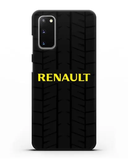 Чехол с логотипом Рено с протектором шин силиконовый для Samsung Galaxy S20 [SM-G980F]