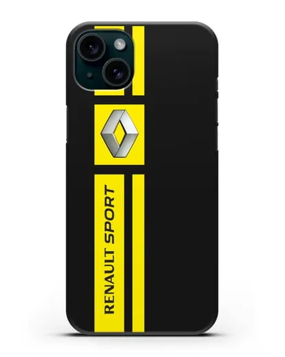 Чехол с надписью Renault Sport силиконовый для iPhone 15 Plus