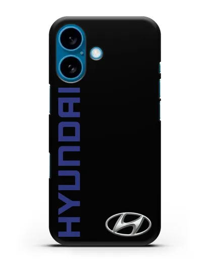 Чехол с надписью Hyundai и логотипом силиконовый для iPhone 16